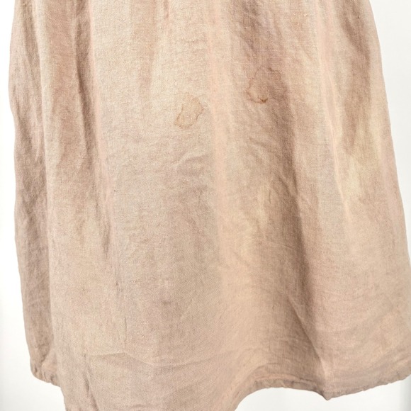 Mie Mini Gozo Dress Sz S Beige Linen Puff Sleeve Strappy Open Back Minimalist - Picture 7 of 13